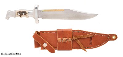 "RUANA 30A BRASS BACK BOWIE KNIFE W/SHEATH (K10260)"