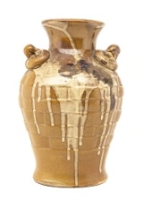 "Drip Glaze Heat Treated Japanese Vase (MGJ1600)" - 1 of 4