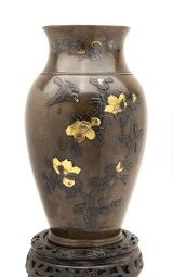 "Large Japanese Bronze Vase (MGJ1604)" - 1 of 2