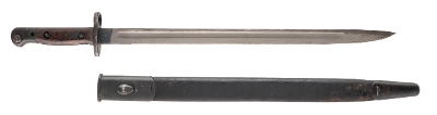 "WW1/WW2 BRITISH ENFIELD BAYONET “SANDERSON" DATED 1907 W/SHEATH (MEW4334)"