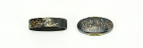 "Shakudo Kinko Fuchi Kashira decorated with gourds on a unit with gold, silver, and copper highlights (MGJ120)" - 2 of 6