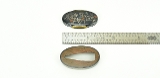 "Shakudo Kinko Fuchi Kashira decorated with gourds on a unit with gold, silver, and copper highlights (MGJ120)" - 4 of 6
