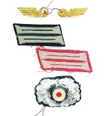 "Lot of Nazi Enlisted Collar Tabs, Railroad Worker Tabs, and Officer’s Cockade (MM992)"