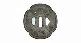 "Iron Tsuba Flower Motif (MGJ107)" - 1 of 2