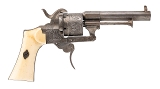 "Beautiful Belgian Lefaucheaux Pinfire Revolver W/ Ivory Grips (51007)" - 2 of 6