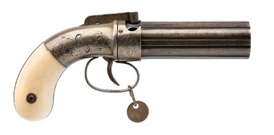 "Allen & Thurber Medium Frame Pepperbox W/ Ivory Grips (50923)"