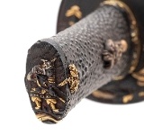 "Japanese Koto Tanto by Kanekuni with Samurai-Themed Koshirae (SW1983)" - 11 of 13