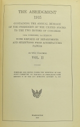 "Book: “Abridgment Message and Documents 1915, Vol. 1 and Vol. 2" (BK387)"