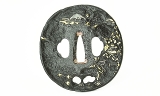 "Iron Tsuba Country Scene with Mountain Fuji and Village signed (MGJ57)" - 2 of 2