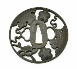 "Sukash Tsuba with Floral Motif (MGJ40)" - 2 of 3