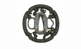 "Iron Sukashi Tsuba, Waves and seashells (MGJ110)" - 2 of 2