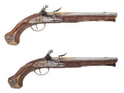"Exceptionally Fine Pair of French Flintlock Garniture Pistols by Henry of Vesoul, Louis XV Period (circa 1775–1790) (AH9023)"