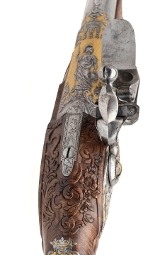 "Exceptionally Fine Pair of French Flintlock Garniture Pistols by Henry of Vesoul, Louis XV Period (circa 1775–1790) (AH9023)" - 15 of 19