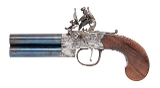 "Georgian Era Double Barrel Flintlock Pistol by Knubley of London (AH6360)" - 2 of 6