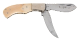"CLYDE FISCHER TRAPPER #2 IVORY 2 BLADE CUSTOM FOLDING KNIFE (68706)" - 1 of 9