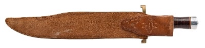 "1950's RANDALL 12-13 THORP BOWIE KNIFE W/ BROWN BUTTON SHEATH (68608)" - Image 9 of 9