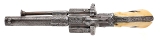 "Small Framed Relief Etched & Scroll Engraved Pinfire Revolver W/ Ivory Grips (50973)" - 7 of 9