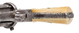 "Small Framed Relief Etched & Scroll Engraved Pinfire Revolver W/ Ivory Grips (50973)" - 9 of 9