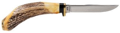 "CASE XX 5 FINN SSP STAG HANDLE FIXED BLADE HUNTING KNIFE (68824)" - Image 1 of 8