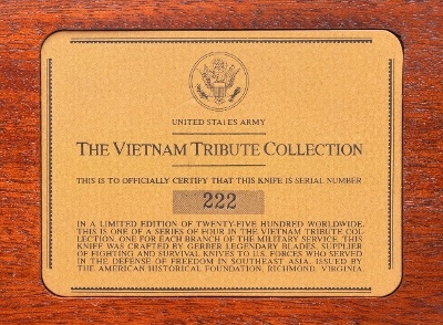 "CASED GERBER MARK II VIETNAM TRIBUTE U.S. ARMY COMMANDO KNIFE (12348760)" - Image 2 of 9