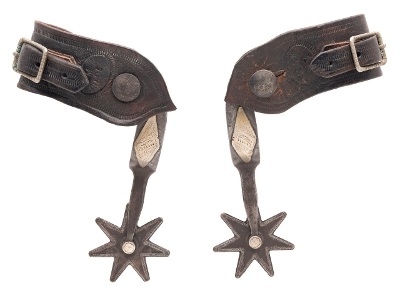 "KB&P Straight Shank Single Mounted Diamond Spurs (MIS70145) CONSIGNMENT" - Image 1 of 2