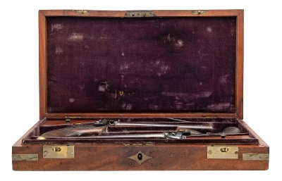 "Double Cased Pair of Double Barrel Percussion Pistols by Rabone Brothers & Company (65337)" - Image 22 of 24