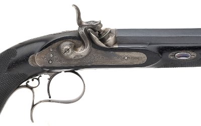 "Beautiful Cased Pair of Precussion Target Pistols by Guyot (72457) " - Image 14 of 24