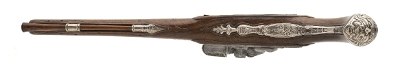"Exquisite French Gilt Engraved Silver Mounted Flintlock Pistols (AH8059)" - Image 6 of 13