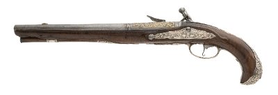 "Exquisite French Gilt Engraved Silver Mounted Flintlock Pistols (AH8059)" - Image 8 of 13