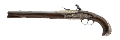 "Exquisite French Gilt Engraved Silver Mounted Flintlock Pistols (AH8059)" - Image 3 of 13