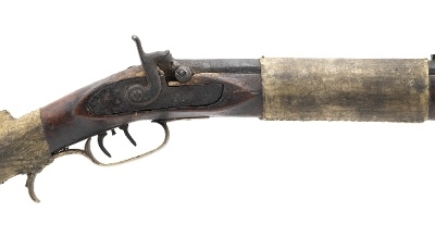 "Hide Wrapped Half Stock Percussion Rifle (AL5751)" - Image 2 of 9