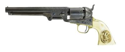 "Inscribed Factory Engraved Colt 1851 Navy with Carved Mexican Eagle Ivory Grips (C14631) DTX" - Image 1 of 11