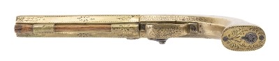 "Large All Metal Stocked Percussion Pistol Marked Hyde and Goodrich (AH4310) DTX" - Image 5 of 6
