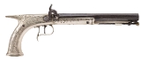 "Large All Metal Saw Handle Percussion Pistol with American Motifs (AH4309)" - Image 1 of 6