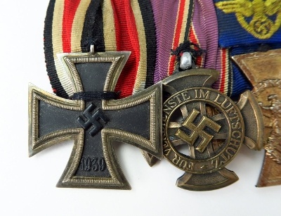 "German WWII Six Medal Bar which includes The" Luftschutz-Ehrenzeichen 1c Stuf" (MM958)" - Image 5 of 6
