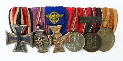 "German WWII Six Medal Bar which includes The" Luftschutz-Ehrenzeichen 1c Stuf" (MM958)" - Image 1 of 6
