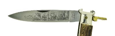 "Falcon Stag Handled Large Folding Hunting Knife (K2118)" - Image 4 of 4
