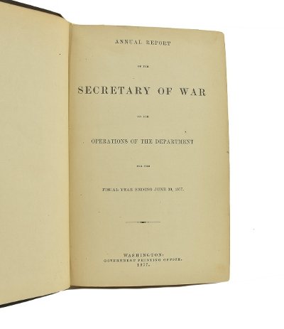 "Book: ""Report of the Secretary of War, Volume 1, 1877"" (BK384)" - Image 3 of 4