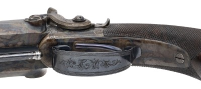 "Excellent Cased Identified Pair of Double Barrel Percussion Pistol With Flip Bayonets (72456) " - Image 13 of 25
