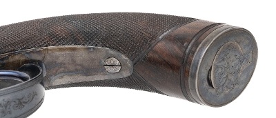 "Excellent Cased Identified Pair of Double Barrel Percussion Pistol With Flip Bayonets (72456) " - Image 16 of 25