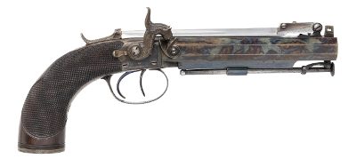 "Excellent Cased Identified Pair of Double Barrel Percussion Pistol With Flip Bayonets (72456) " - Image 18 of 25