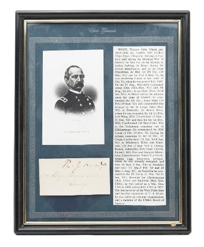 "Framed Union General John Wood with Signature (MIS1359)" - Image 1 of 2