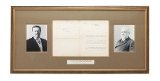 "Signed Letter from Theodore Roosevelt to Russel Harrison, Framed. (MIS1353)"
