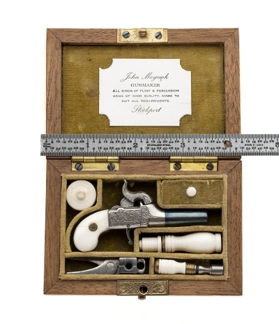 "John Maycock Miniature Percussion Box Lock Pistol (CUR299)" - Image 1 of 6