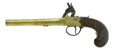 "Pair of British Brass Barrel Pistols Converted from Flintlocks. (AH5391)" - Image 3 of 5