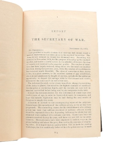 "Book: Message and Documents - War Department, Volume 1, 1875-76 (BK381)" - Image 4 of 4