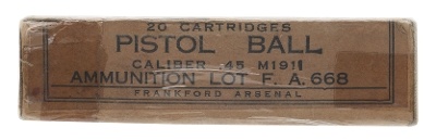 ".45 Caliber M 1911 Pistol Ball Cartridges by Frankford Arsenal (AN174)" - Image 1 of 1
