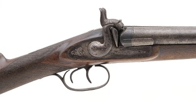 "Antique Belgian Double barrel Percussion Shotgun 10ga (AL9980)" - Image 4 of 8