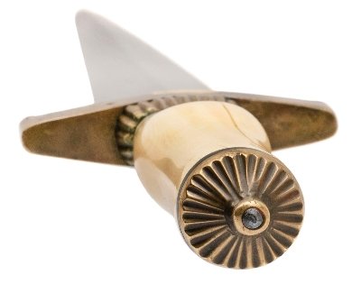 "1950’s IVORY HANDLE RANDALL 13-12 ARKANSAS TOOTHPICK W/ BROWN BUTTON SHEATH (68609)" - Image 8 of 9