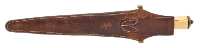 "1950’s IVORY HANDLE RANDALL 13-12 ARKANSAS TOOTHPICK W/ BROWN BUTTON SHEATH (68609)" - Image 5 of 9